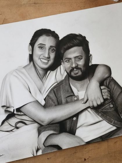 The final unframed portrait, signed and ready for the client. Each piece is a testament to many hours of focused work.