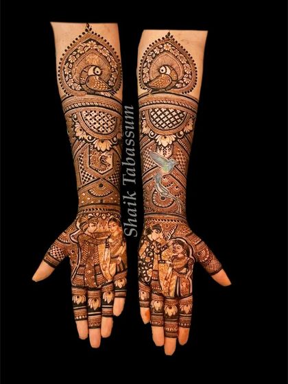 Shaik Tabassum - Destination Wedding Mehendi Portrait Mehendi: Capturing Likeness in Henna photo 4