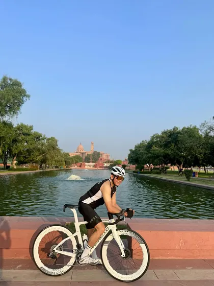 A scenic shot of the birthday boy with Rashtrapati Bhavan in the background.