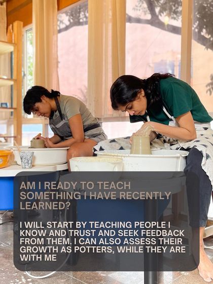 A reflection on teaching and experimentation. This image captures a moment of instruction, as I guide students through the process of learning a new skill.