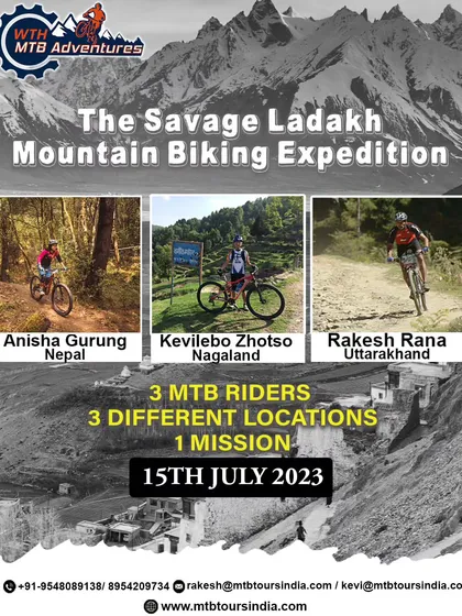 An announcement for our Savage Ladakh Expedition, featuring our expert riders from Nepal, Nagaland, and Uttarakhand. We bring together diverse talent to create unforgettable tours.