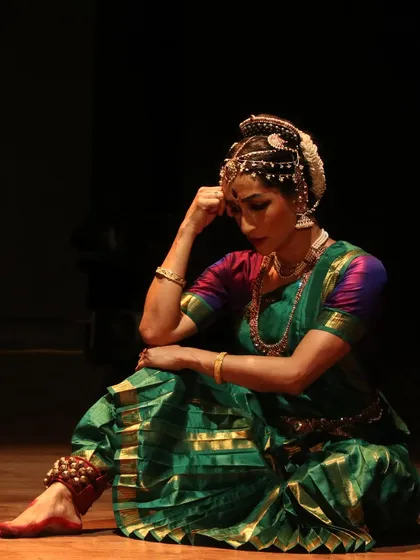 A moment of quiet contemplation from a narrative piece. Dance is not just about movement; it is also about the power of stillness and emotion.