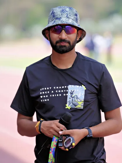 Focused on the details during the Khelo Masters Games. As a coach and organizer, my attention is always on ensuring a fair and professional competition.