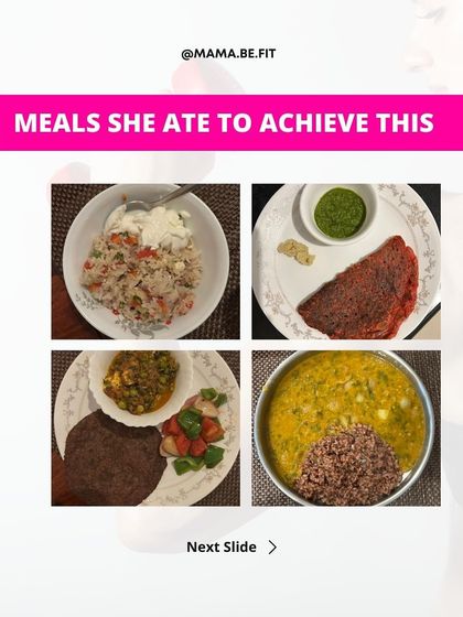 These are the balanced, delicious meals this client ate to achieve her 4kg weight loss in 4 weeks. Notice the variety, including rice, roti, dal, and sabzi. Healthy eating can and should be enjoyable.