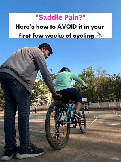 Pain should never be part of your ride. Here, I'm helping a new cyclist find a comfortable position. A proper bike fit and the right technique are the first steps to ensuring you can ride pain free and build a lasting habit.