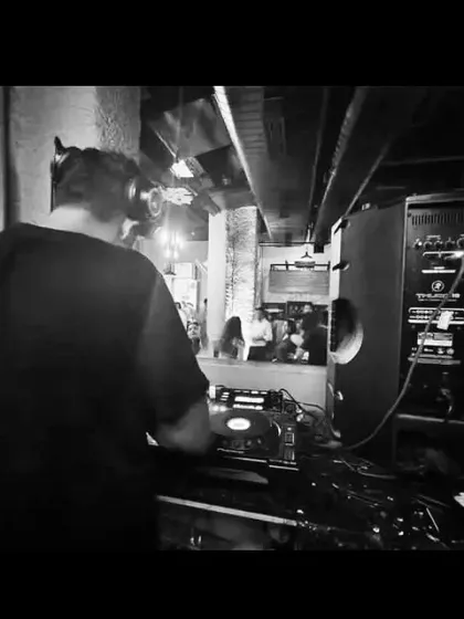 A black and white shot from my console at Cafe MRP in Connaught Place. Every night is a new opportunity to find the perfect song for the moment.