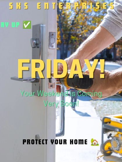 Don't wait for the weekend to think about security. This image is a reminder that protecting your home is easy with modern solutions like smart locks, which can be installed quickly.