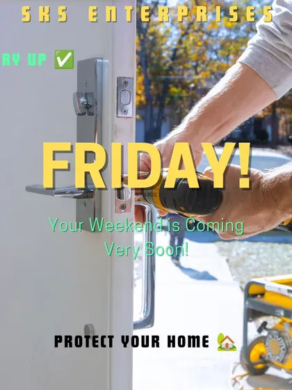 Don't wait for the weekend to think about security. This image is a reminder that protecting your home is easy with modern solutions like smart locks, which can be installed quickly.