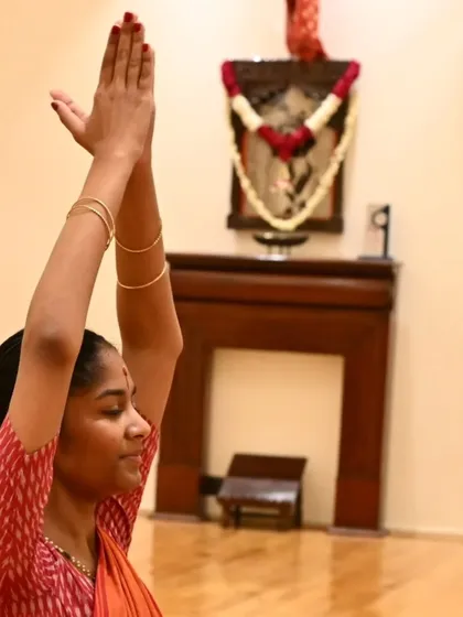 A moment of prayer and focus during a rehearsal in our studio. We always begin our practice by centering ourselves and paying respect to the art form.