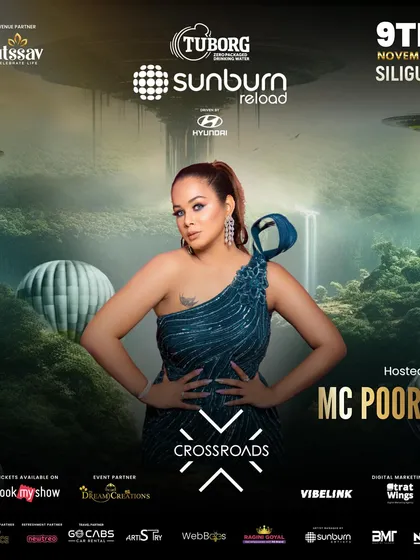 My official poster as the host for Sunburn Reload in Siliguri. It's an incredible feeling to be the voice of such a huge event.