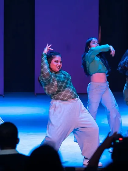 A dynamic shot of my students performing an urban choreography piece. You can see the power and attitude they bring to the stage after weeks of intensive training.