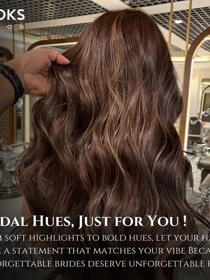 Unforgettable brides deserve unforgettable hair. This image highlights my hair services, including coloring and styling, to ensure your hair is healthy, vibrant, and perfectly styled for your wedding day.