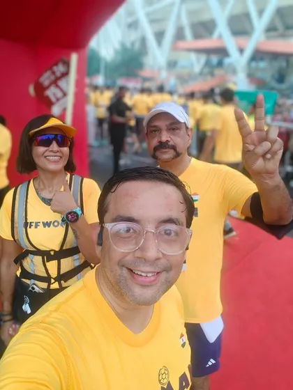 A happy group selfie at a Tuffman race. The support of our friends makes race day so much more fun.