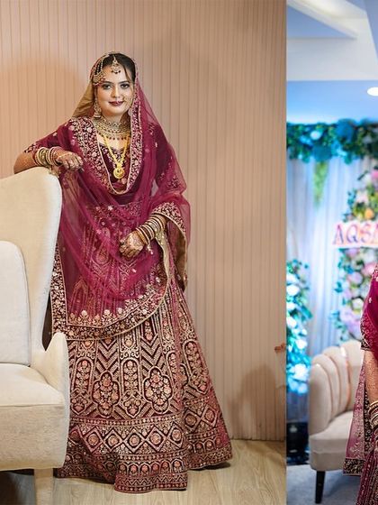 A collage capturing the bride's moments with her family and her elegant solo portraits. I focus on telling the story of the bride and her loved ones.