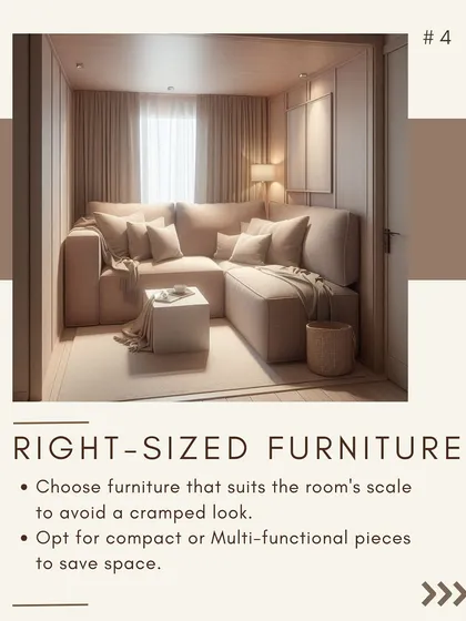 Fourth, wrong-sized furniture. It's crucial to choose furniture that suits the room's scale. Compact, multi-functional pieces are perfect for saving space.