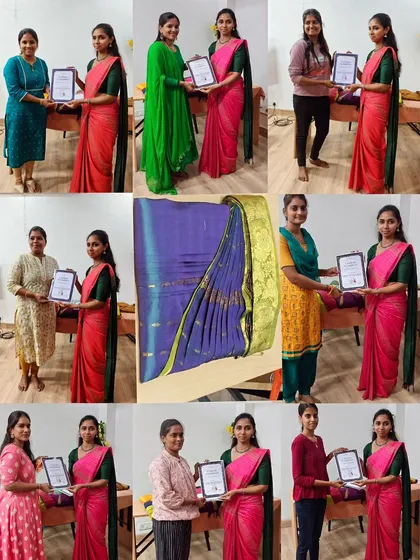 A collage from my first batch of the professional saree draping workshop in Chennai. It was a wonderful experience with enthusiastic students.