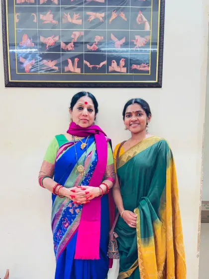 With Gowri, a fellow Kalakshetra alumna and a Bharatanatyam faculty member at the university in Gwalior. It is always wonderful to connect with artists who share the same lineage.