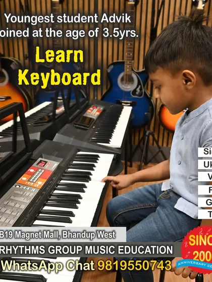 We welcome learners of all ages, starting from as young as 3.5 years old. Our teaching methods for children are designed to be fun, engaging, and simple, helping them develop a love for music from an early age, just like our youngest keyboard student, Advik.