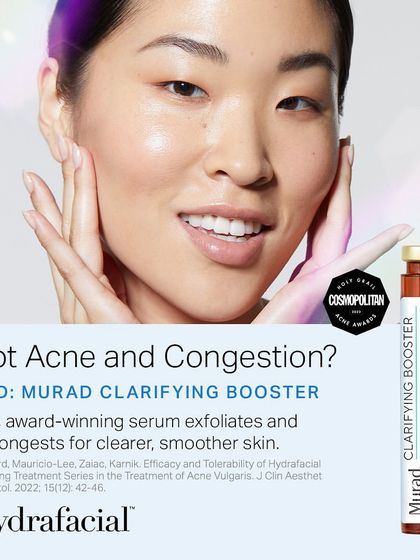For acne and congestion, we can add the award-winning Murad Clarifying Booster to your Hydrafacial. This serum exfoliates and decongests for clearer, smoother skin.