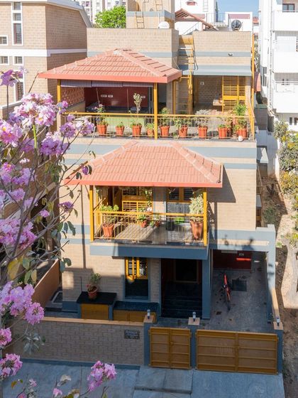The house and its surrounding greenery.