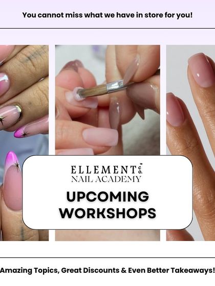 Don't miss our upcoming workshops. We offer great discounts and even better takeaways, with topics covering the latest trends and foundational skills to elevate your nail career.