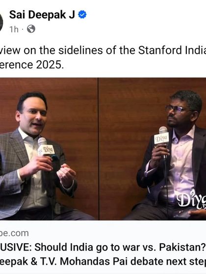 An exclusive debate with T.V. Mohandas Pai on the sidelines of the Stanford India Conference, where we discussed the critical question of whether India should go to war with Pakistan.
