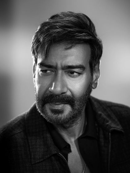 Another portrait from the 'Shaitaan' styling session. The focus here is on creating a mood through simple, classic menswear pieces that allow the actor's performance to take center stage.