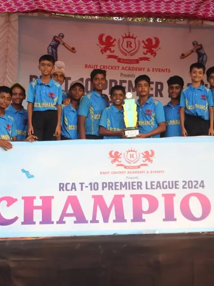 This is the goal. Our RCA Indians team, champions of the U-14 T-10 Premier League. We don't just practice, we compete to win.