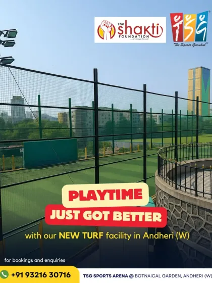 Your playtime in Andheri West just got a major upgrade. Our new premium turf at the Botanical Garden is now live, featuring excellent floodlights for night games of football or box cricket.