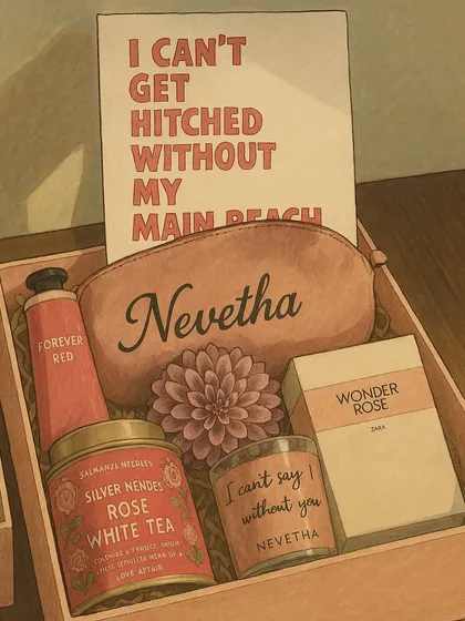 Another one of my creations turned into Ghibli-style art. This "I can't get hitched without my main peach" box looks so charming and whimsical as an illustration.