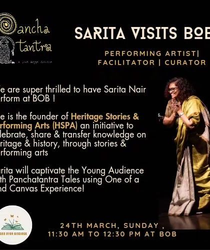 We were thrilled to host performing artist Sarita Nair, who captivated our young audience with Panchatantra tales using a one-of-a-kind canvas storytelling experience.
