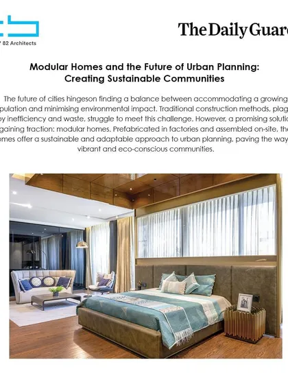 My thoughts on "Modular Homes and the Future of Urban Planning" were spotlighted in The Daily Guardian. I discuss minimizing environmental impact through modular construction and space-savvy designs.