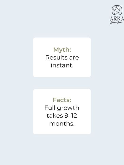 Myth: The results of a hair transplant are instant. Fact: Patience is key. The transplanted hairs will shed before regrowing. Full, final growth is typically visible after 9 to 12 months.