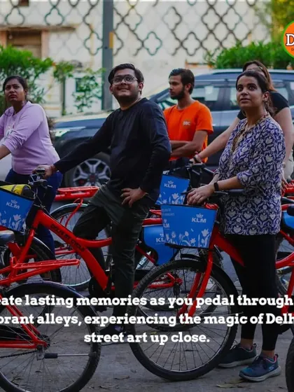 Creating lasting memories while pedaling through vibrant alleys. Our tours allow you to experience the magic of Delhi's street art up close.