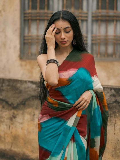 A duplicate of the multi-color saree shoot.