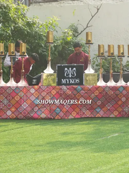 A dedicated hookah station with ornate hookahs, providing a relaxed lounge experience for guests.