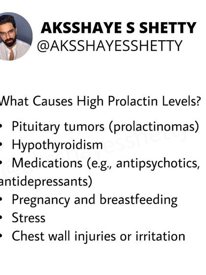 High prolactin levels can be caused by pituitary tumors, hypothyroidism, certain medications like antidepressants, pregnancy and breastfeeding, or high levels of stress.
