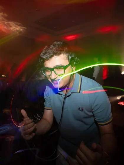 Another artistic light trail photo, capturing the magic and energy of a live set.