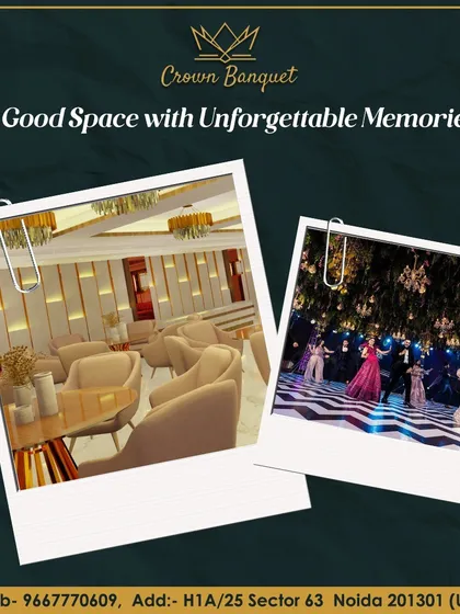 We provide a good space for creating unforgettable memories. This collage pairs an image of our elegant seating area with a shot of a lively dance floor, showing how our venue accommodates every part of your celebration.
