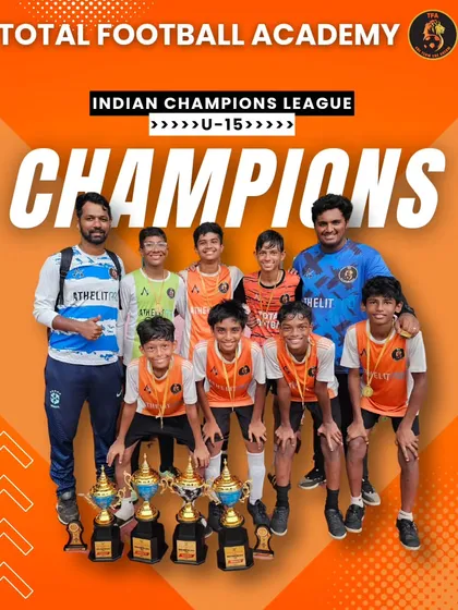 The U15 champions of the Indian Champions League. This victory completed our sweep of the U11, U13, and U15 categories.