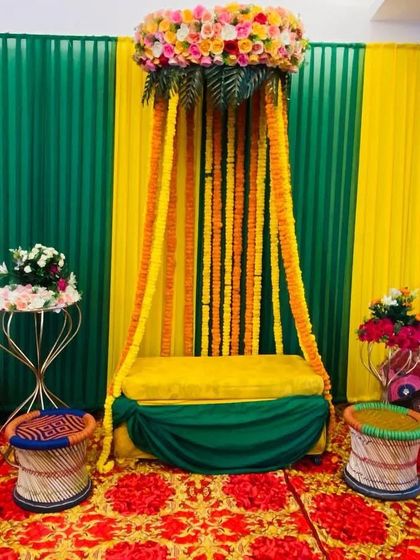 Shanaya Decorations - All-Inclusive Ceremony Packages (Haldi & Mehendi) Mehendi & Sangeet Backdrops photo 34
