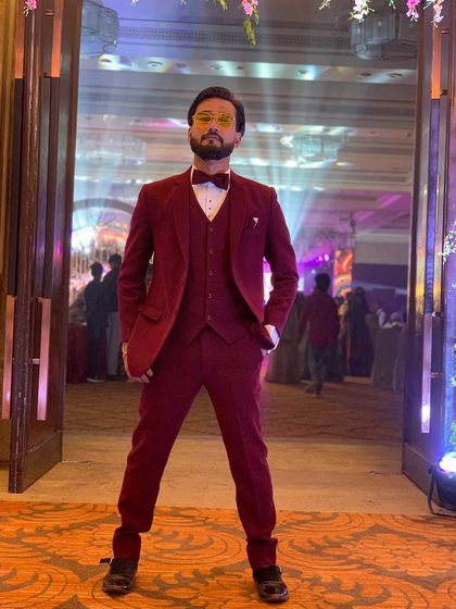 Dressed and ready to rock the stage for a show. Every event is an opportunity to create something new and connect with the audience.