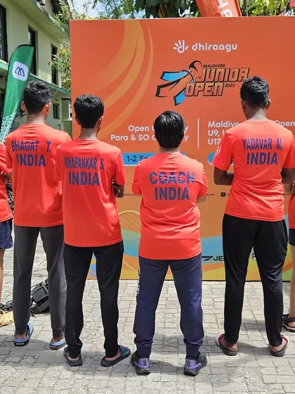 Team India, represented by our academy players, standing united at the Maldives Junior Open. We train athletes to represent our nation with pride.
