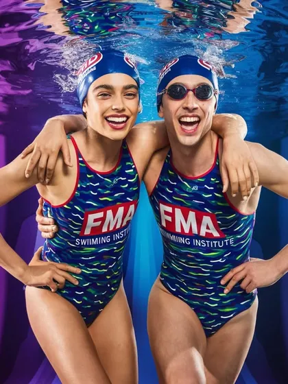 My team not only performs at the highest level but also looks the part. This underwater shot features two of our swimmers in official FMA branded swimsuits, representing the energy, confidence, and team spirit that I instill in every facility we manage.