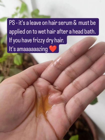 This leave-on hair serum is a must for frizzy, dry hair. Apply it to wet hair after a bath for amazing results.