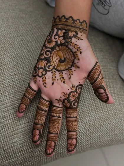 A beautiful floral and peacock design, perfect for a young girl.