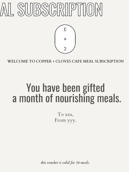 Looking for a thoughtful gift? You can gift a month of nourishing meals with our meal subscription voucher. It's the perfect present of good food, more free time, and zero stress.
