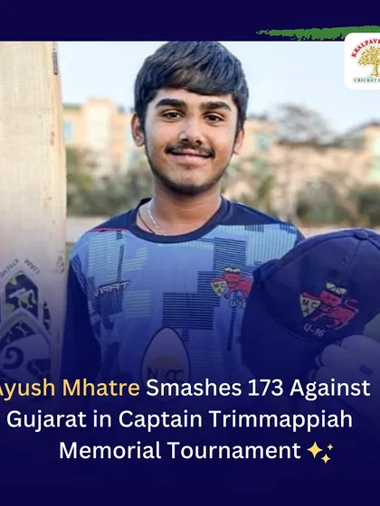 Celebrating Ayush Mhatre's massive score of 173 against Gujarat. Building the temperament to play long innings is a key part of our training.