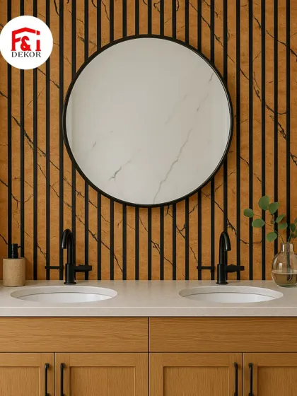 Here is a look at how our charcoal louver panels can create a sophisticated and modern bathroom. These panels are not only 100% waterproof but also add texture and a high-end designer feel to any space.