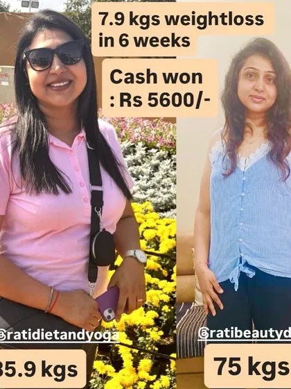 Drashti lost 7.9 kgs and won a cash prize of Rs 5600. She found the diet plan awesome and the food delicious, proving taste and health can go hand-in-hand.